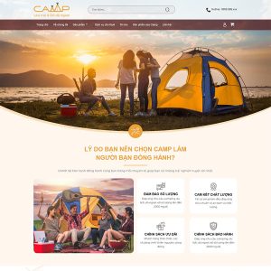 Mẫu website bán lều du lịch, đồ phượt camping 02